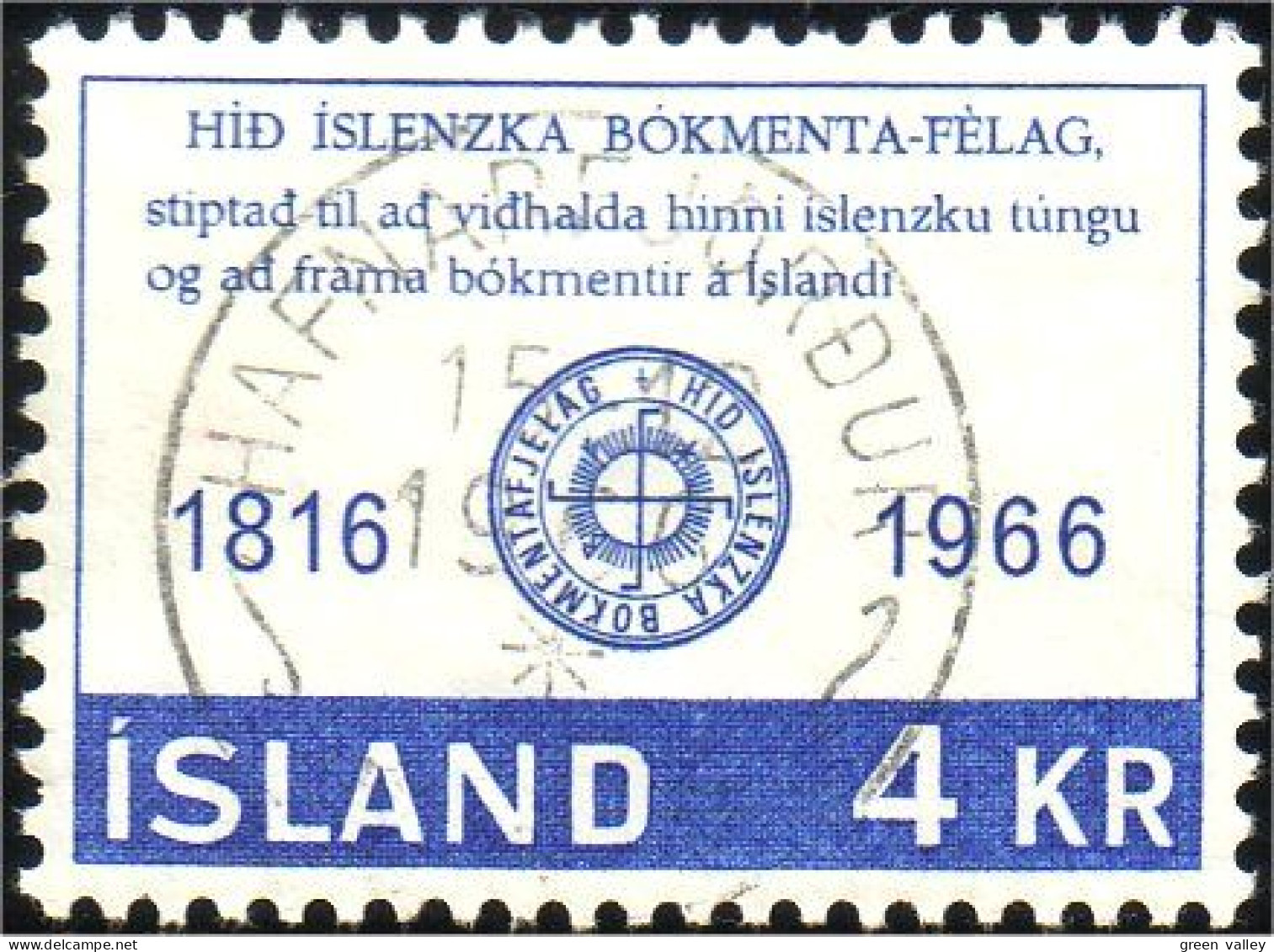 496 Iceland 4 Kr 50th (ISL-98) - Used Stamps