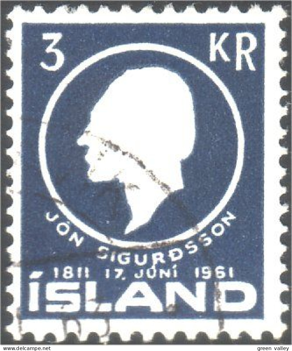 496 Iceland 3 Kr Red Rouge (ISL-74) - Used Stamps