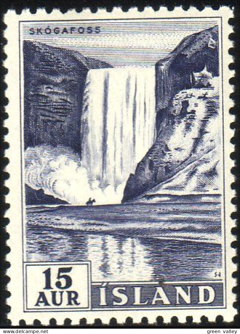 496 Iceland Waterfall Chute D'eau MNH ** Neuf  (ISL-56b) - Andere & Zonder Classificatie