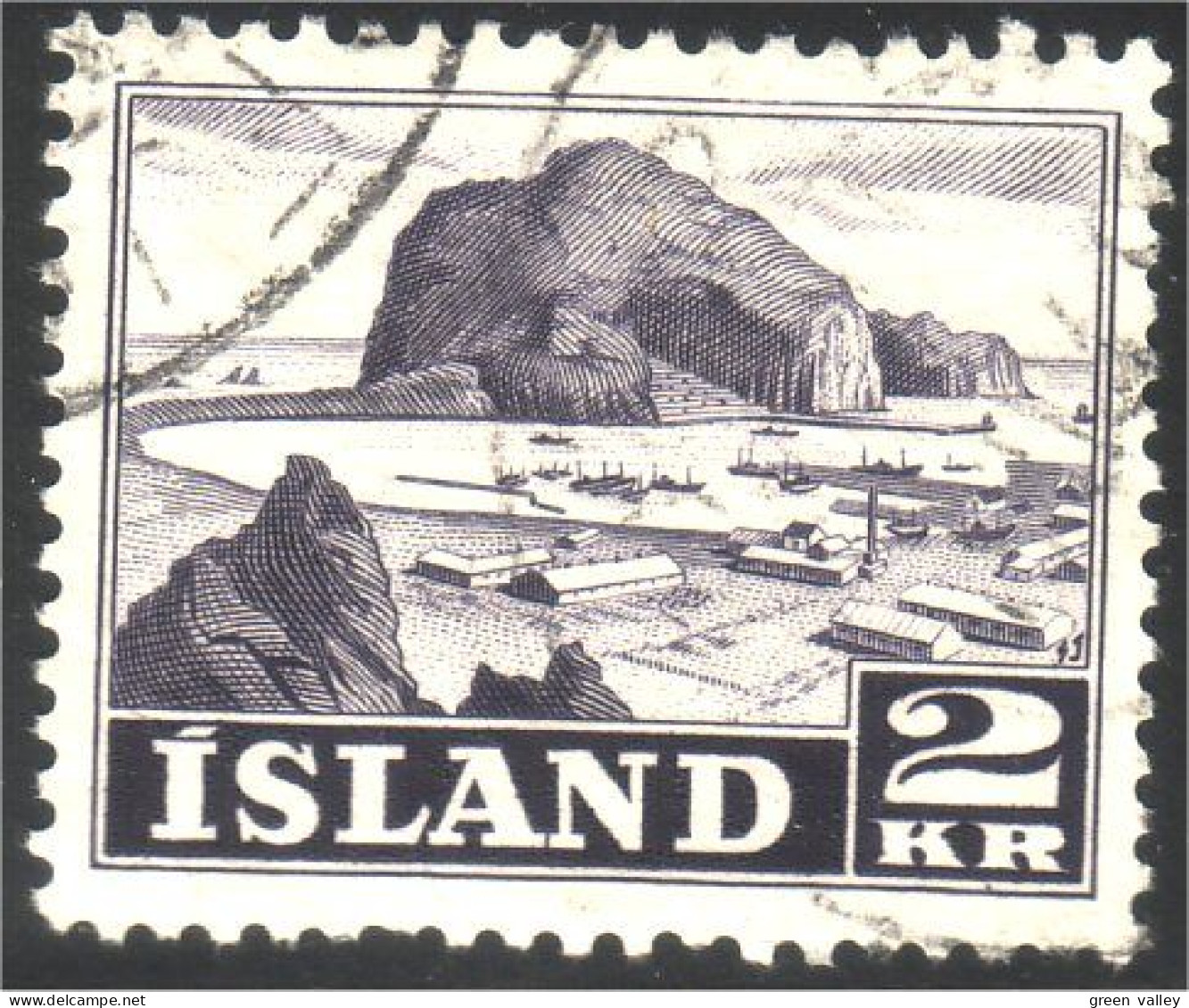 496 Iceland 2kr Brun Brown (ISL-49) - Used Stamps