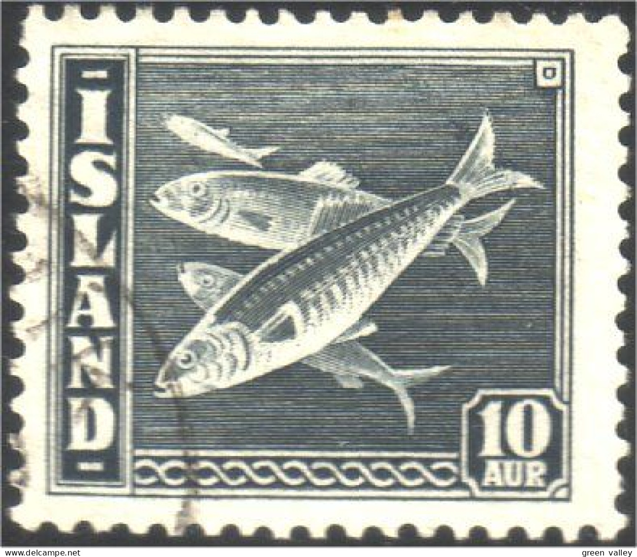 496 Iceland 10a Fish Poisson (ISL-28) - Oblitérés