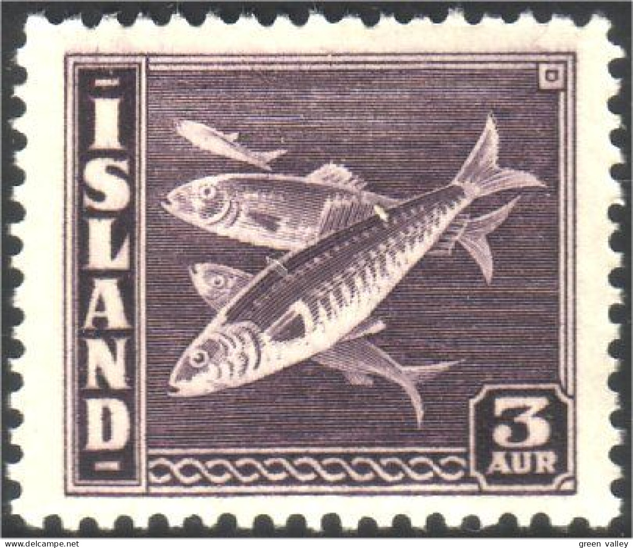 496 Iceland 3a Fish Poisson MH * Neuf CH (ISL-27) - Nuevos