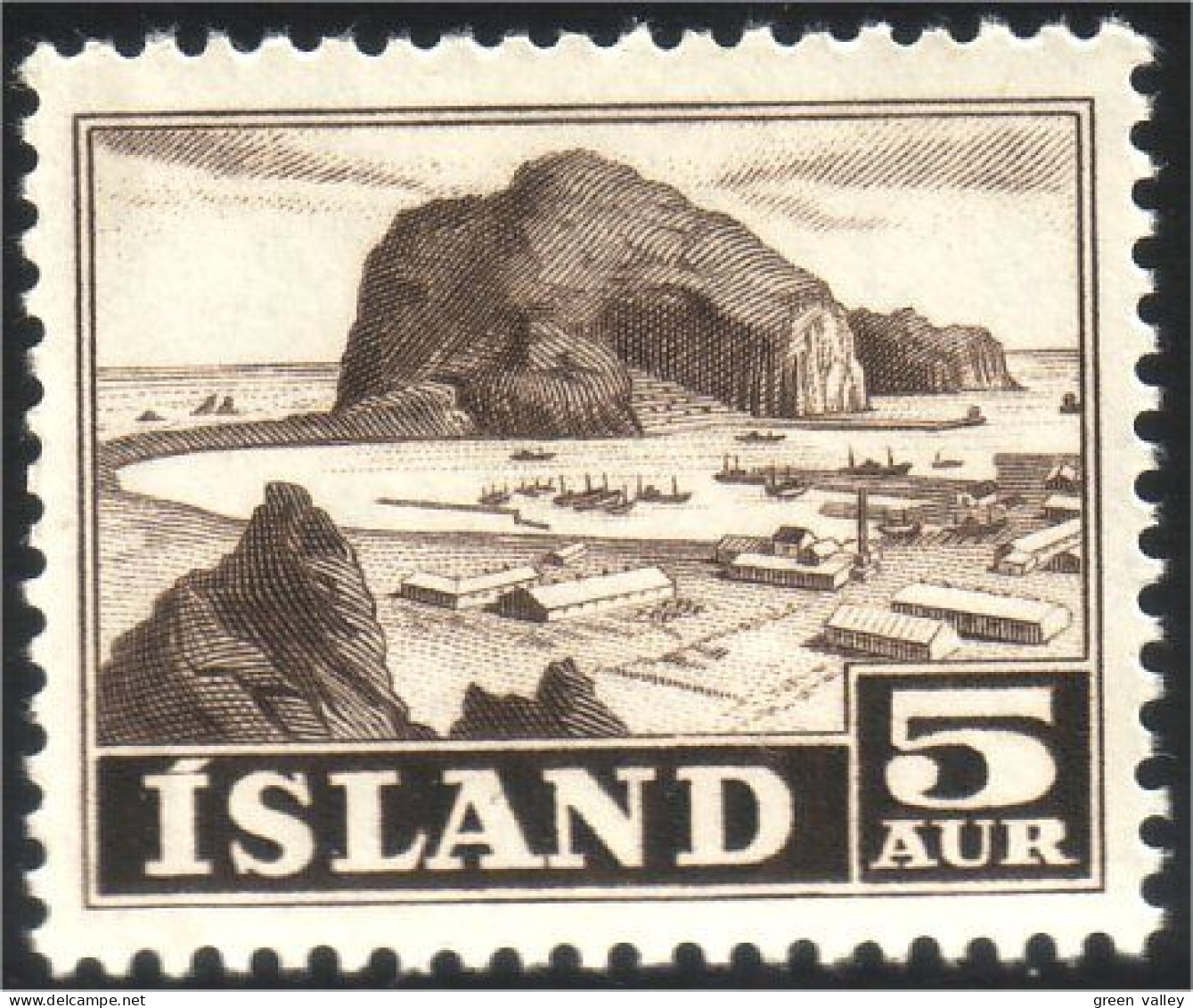 496 Iceland 5a Brun Brown VLH * Neuf CH Legere (ISL-40) - Unused Stamps