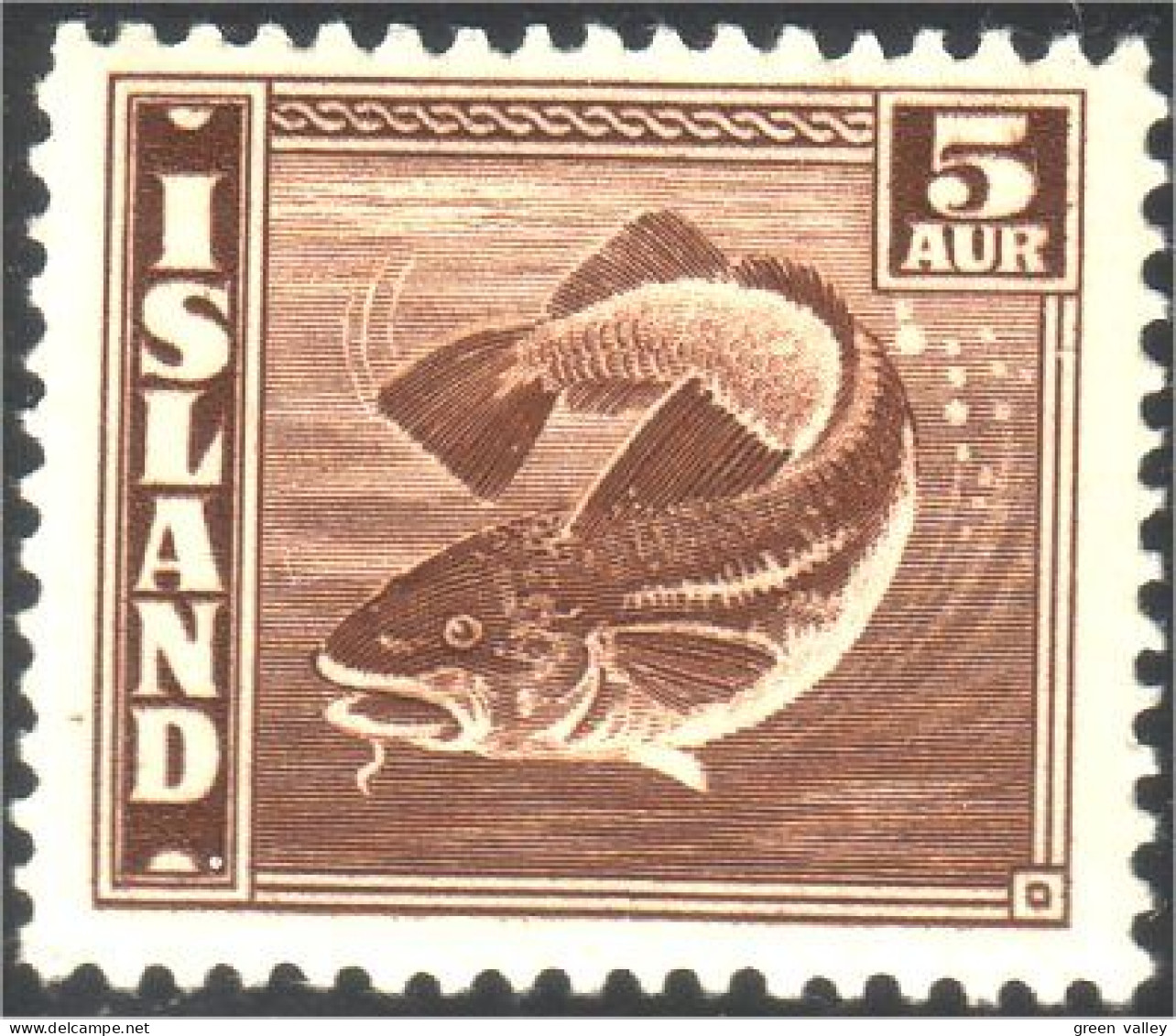 496 Iceland 5a Fish Poisson MH * Neuf CH (ISL-26) - Unused Stamps