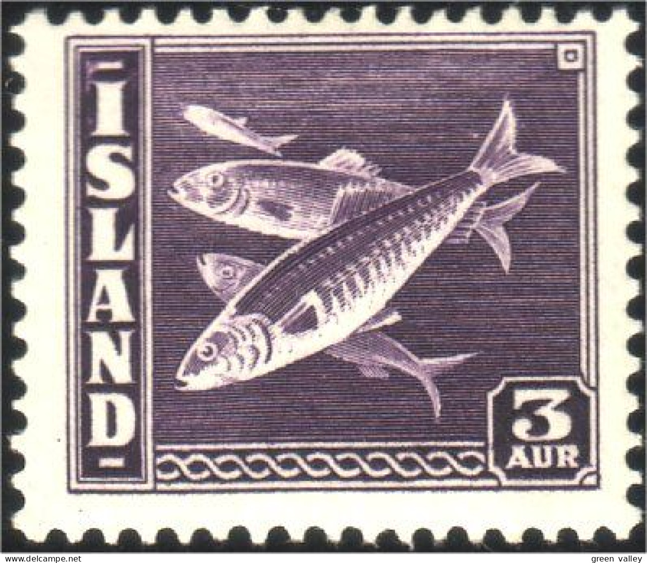 496 Iceland 3a Fish Poisson Perf 14x13.5 MH * Neuf CH (ISL-18) - Nuovi