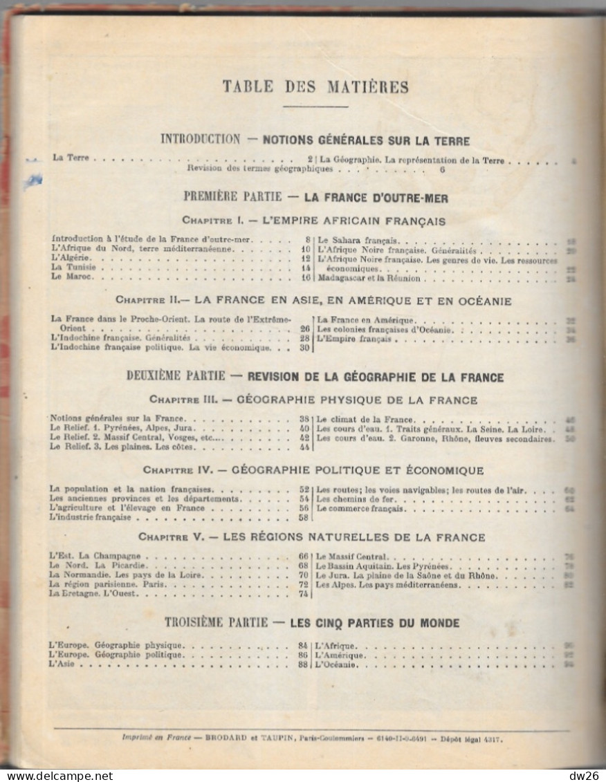 Géographie - Cours Supérieur 1ère Année Certificat D'Etudes 1938 Chez Hachette - 6-12 Ans