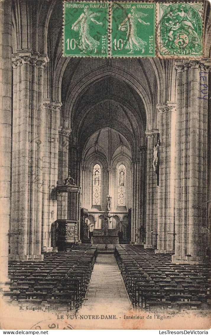 FRANCE - Le Puy Notre Dame - Vue à L'intérieur De L'église - Vue Générale - Carte Postale Ancienne - Saumur
