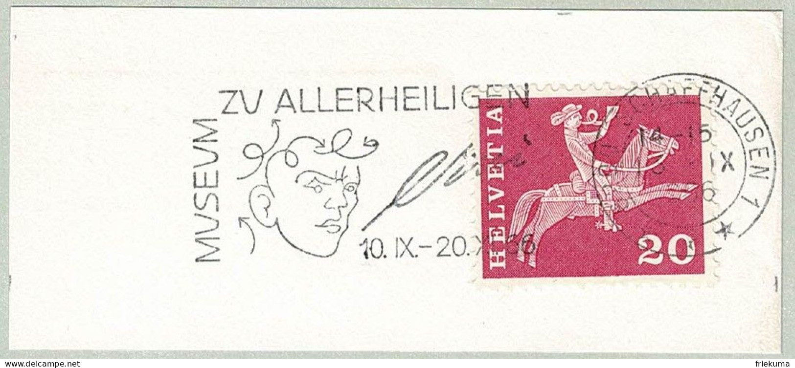 Schweiz / Helvetia 1966, Flaggenstempel Museum Allerheiligen Schaffhausen, Hans Erni - Otros & Sin Clasificación