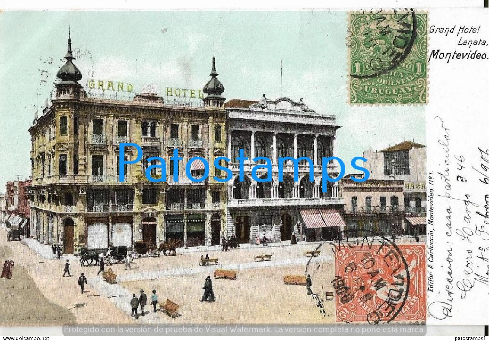 225551 URUGUAY MONTEVIDEO GRAND HOTEL LANATA CIRCULATED TO CHILE POSTAL POSTCARD - Uruguay