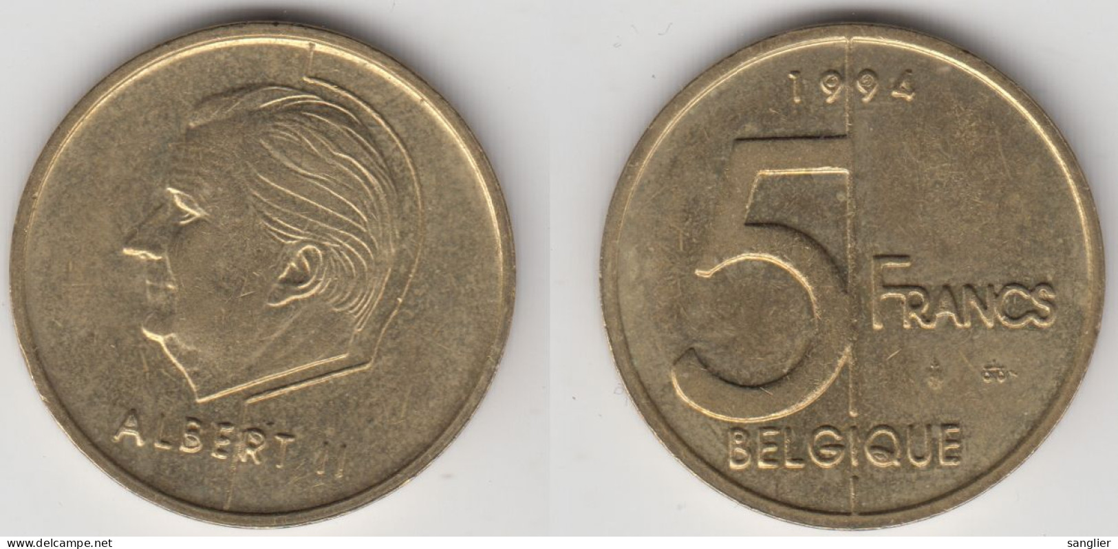 BELGIQUE 5 FRS 1994 FR ( FAUTEE COIN BOUCHE) - 5 Francs