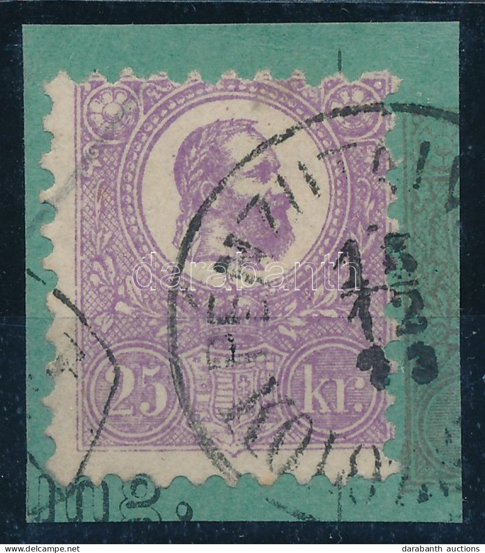 1871 Kőnyomat 25kr Sötétibolya (Kolozsvár-ibolya) Kivágáson "PÉNZUTALV(ÁNY) / KOLOZS(VÁR)" - Otros & Sin Clasificación