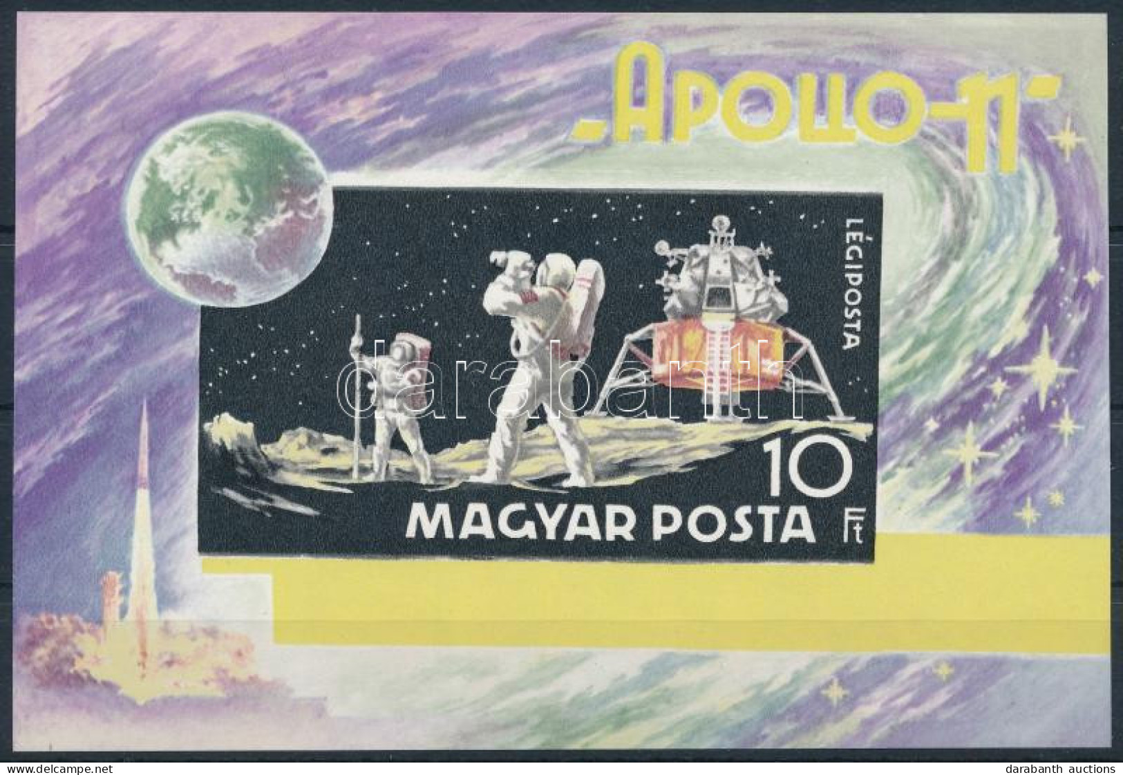 ** 1969 Apollo 11 Luxus Vágott Blokk Arany Színnyomat Nélkül (100.000++) - Other & Unclassified