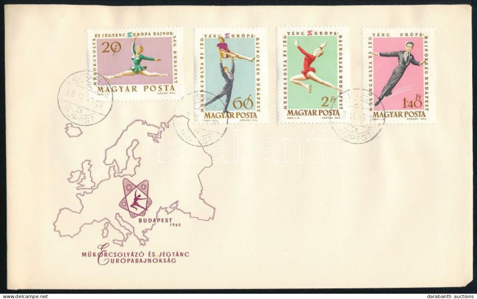 1963 Műkorcsolya EB 1.40Ft A Felirat Kék "E" Betűje Nélkül FDC-n (120.000) / Mi 1902, Blue "E" Omitted, On FDC. - Otros & Sin Clasificación