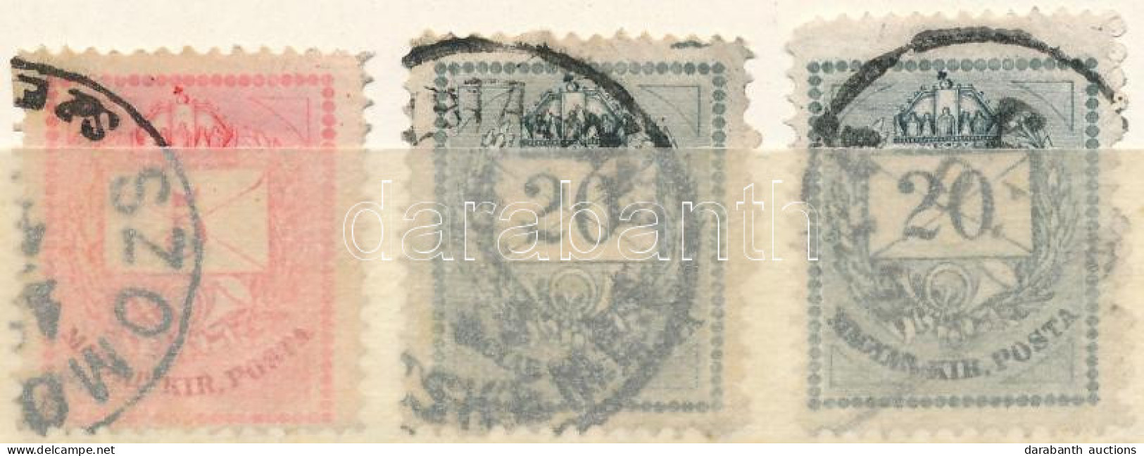 O 1881 3 Db Színesszámú Krajcáros 5kr, 2x20kr Vízjel I., I. Lemez A 13 Fogazással, Néhol Bent Maradt Foglyukakkal (22.50 - Other & Unclassified