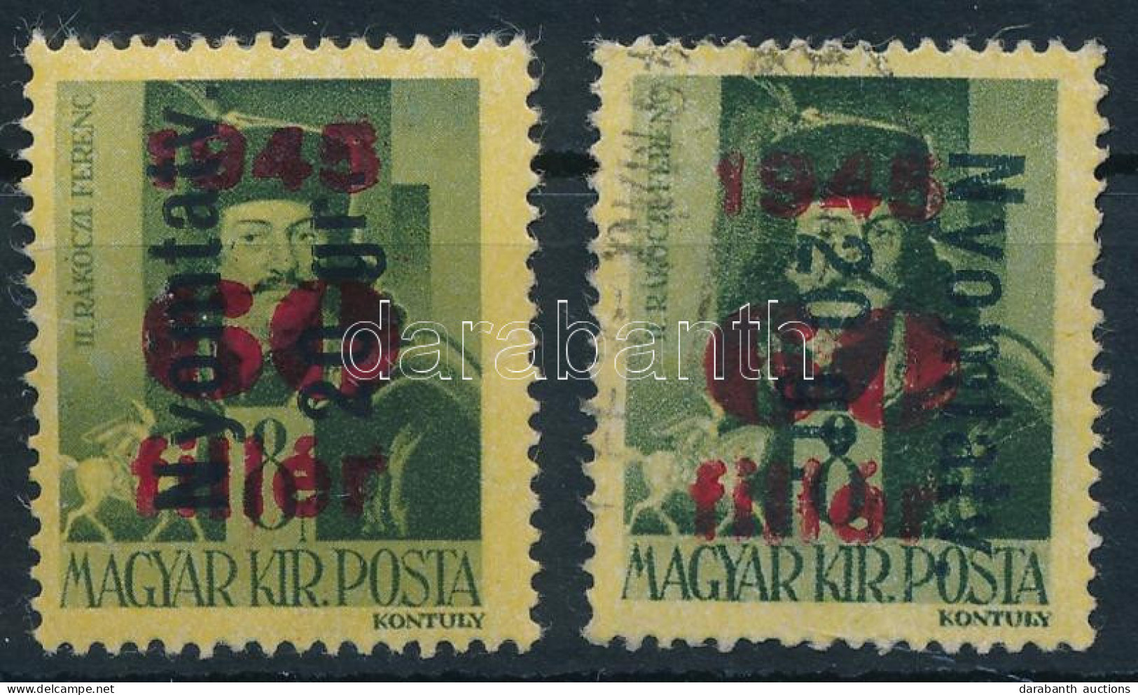 * 1946 Betűs III. Kiadás Nyomtatv. 20 Gr./60f/8f Fordított Fekete Felülnyomással RR! + Támpéldány (**20.000) - Sonstige & Ohne Zuordnung