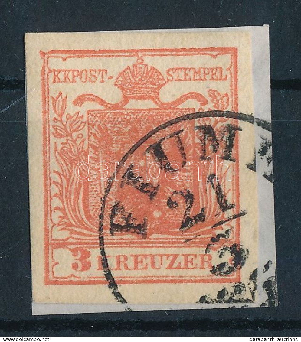 1850 3kr HP I Kiemelt Középrész, Sok és Látványos Lemezhiba "FIUME" - Otros & Sin Clasificación