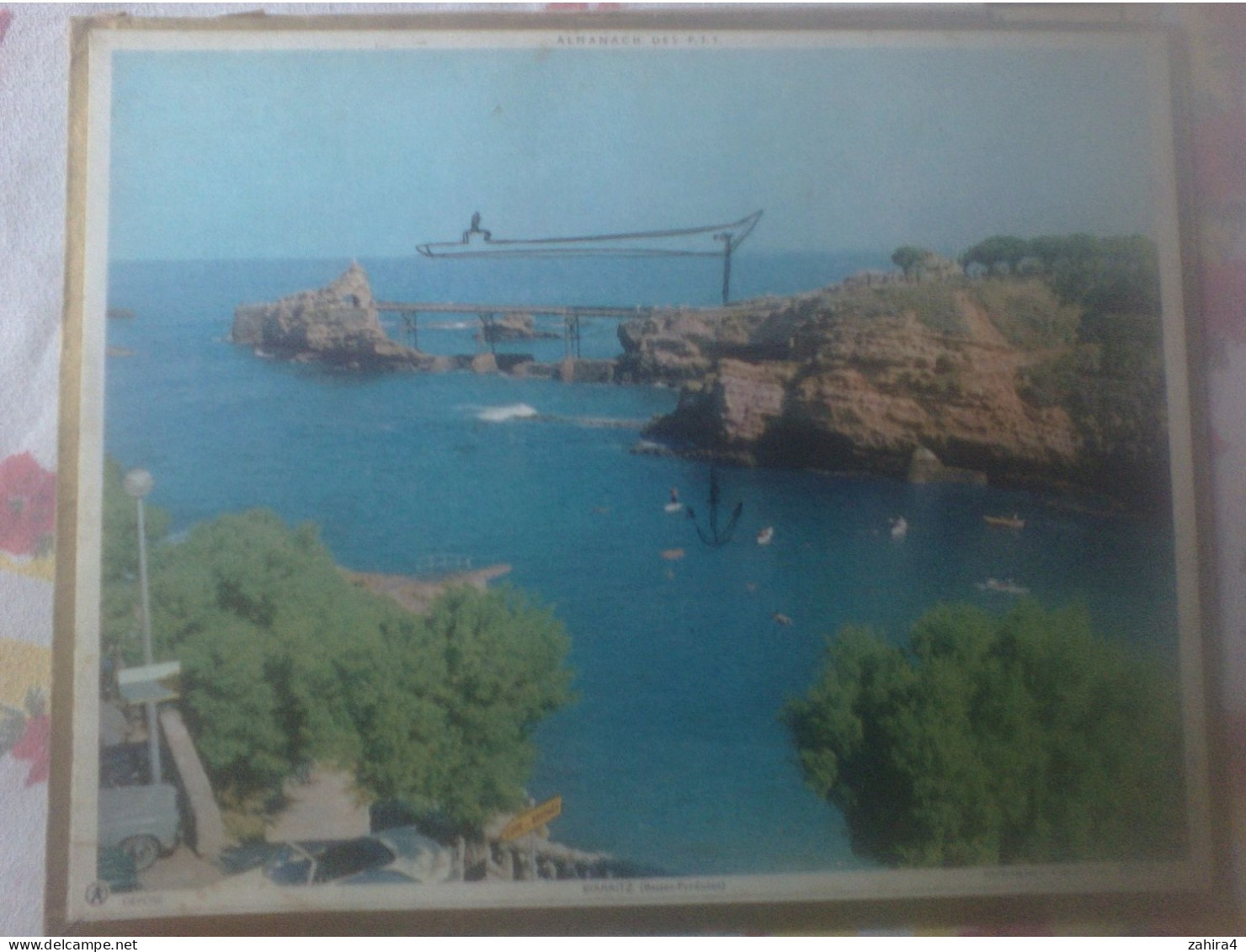 Almanach P.T.T Tarn & Garonne (imcomplet) Recto à 2 Volets (Image Souple Biarritz  & Dos Carton + 2 Pages - Big : 1961-70