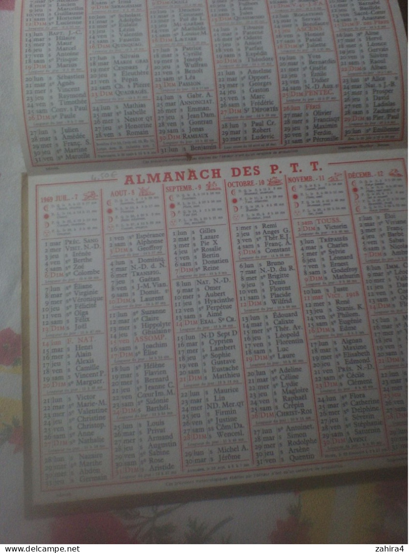 Almanach P.T.T Tarn & Garonne (imcomplet) Recto à 2 Volets (Image Souple Biarritz  & Dos Carton + 2 Pages - Grand Format : 1961-70