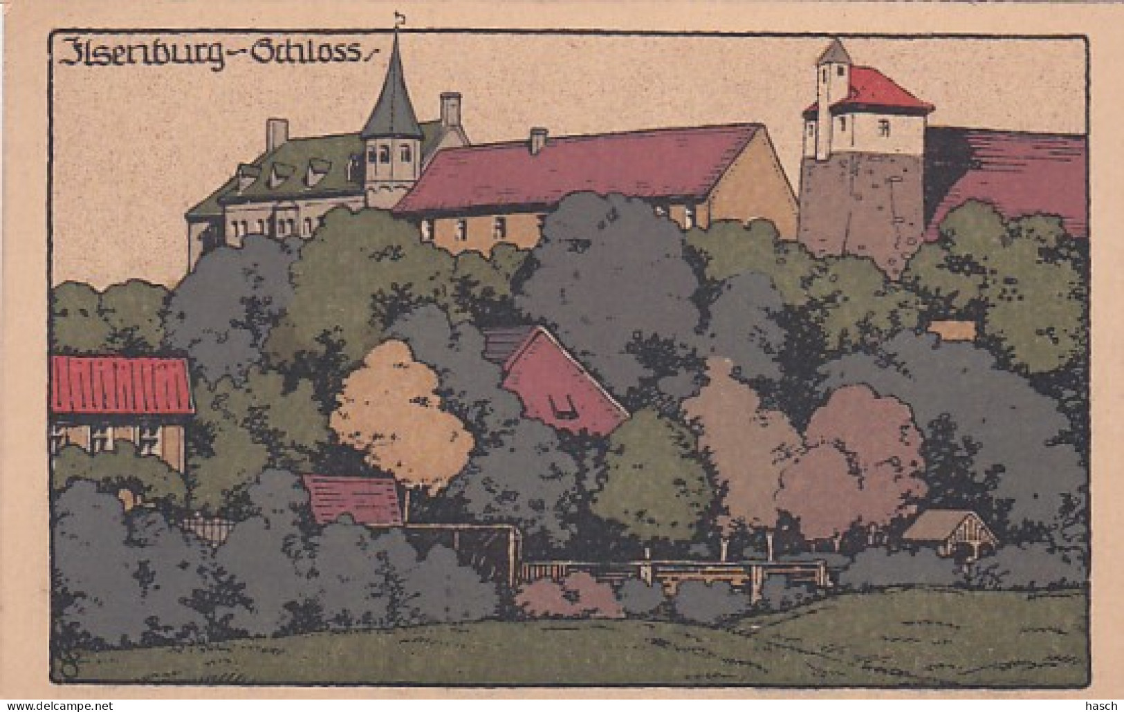 3728	87	Ilsenburg, Schloss (sehr Kleines Falte Im Ecken) - Ilsenburg