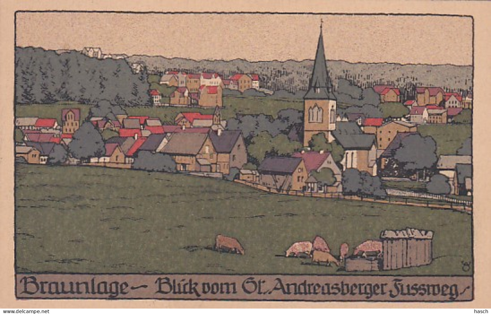 3728	90	Braunlage, Blick Vom Gr. Andreasberger Fussweg (sehr Kleines Falte Im Ecken) - Braunlage