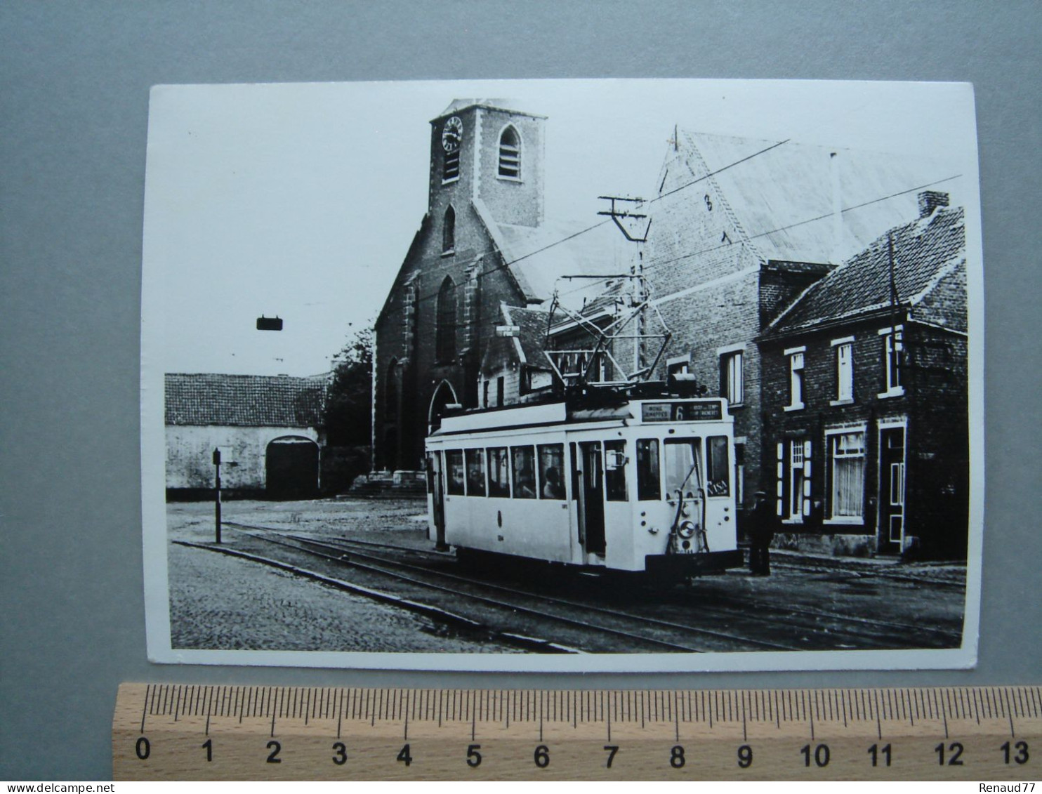 Photo - Elouges - Rue Du Commerce - Eglise Saint Martin - Tram - Tramway - Ligne 6 - Dour