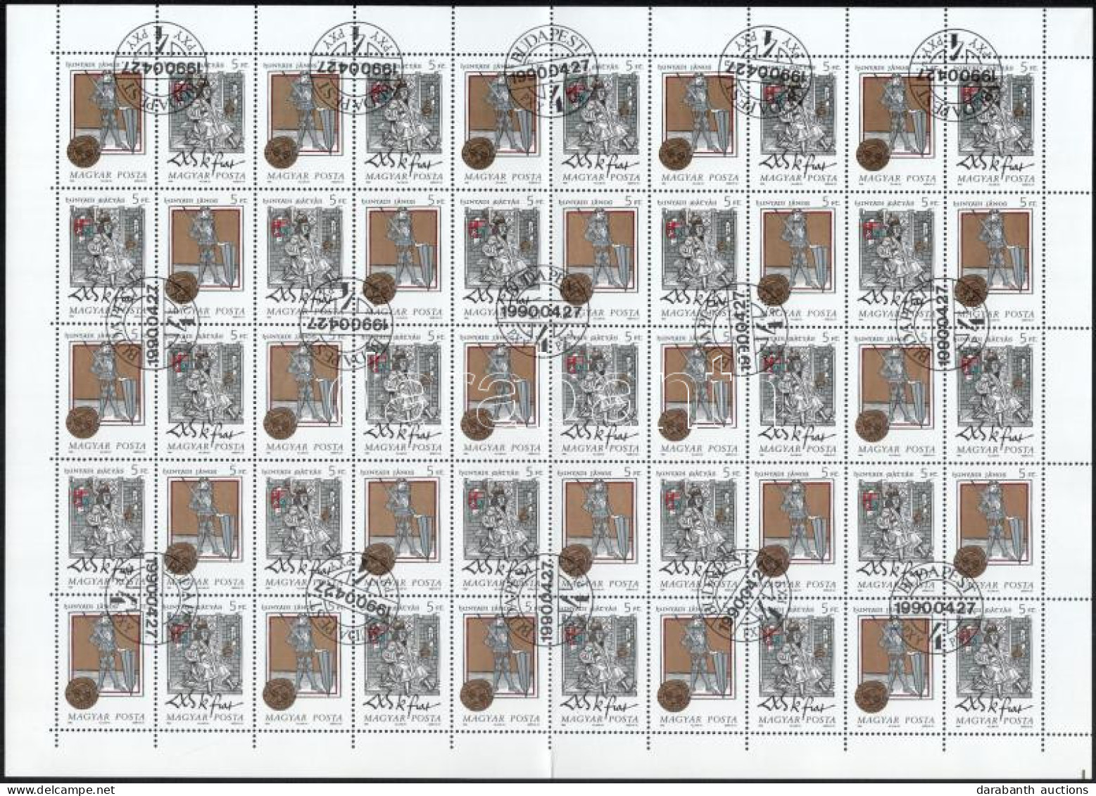 O 1990 Történelmi Arcképcsarnok (III.) 4 Db Hajtott Teljes ív (12.000) - Sonstige & Ohne Zuordnung