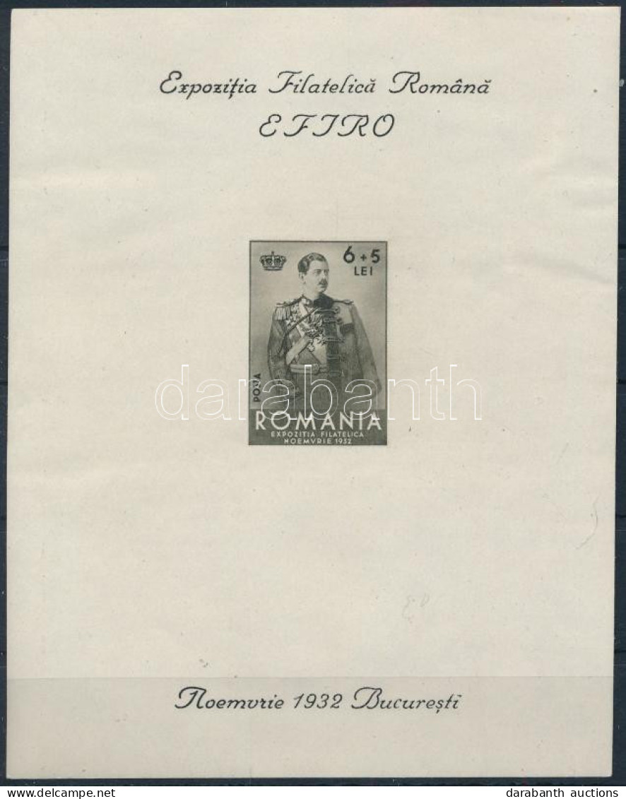 ** Románia 1932 Mi Block 1 (Mi EUR 100,-) (gumiránc / Gum Crease) - Other & Unclassified