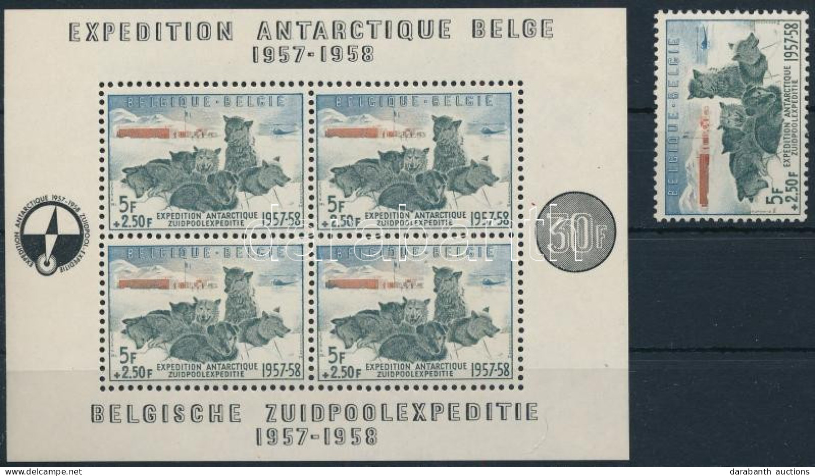 ** Belgium 1957 Mi 1072 + Block 25 (Mi EUR 143,-) - Sonstige & Ohne Zuordnung