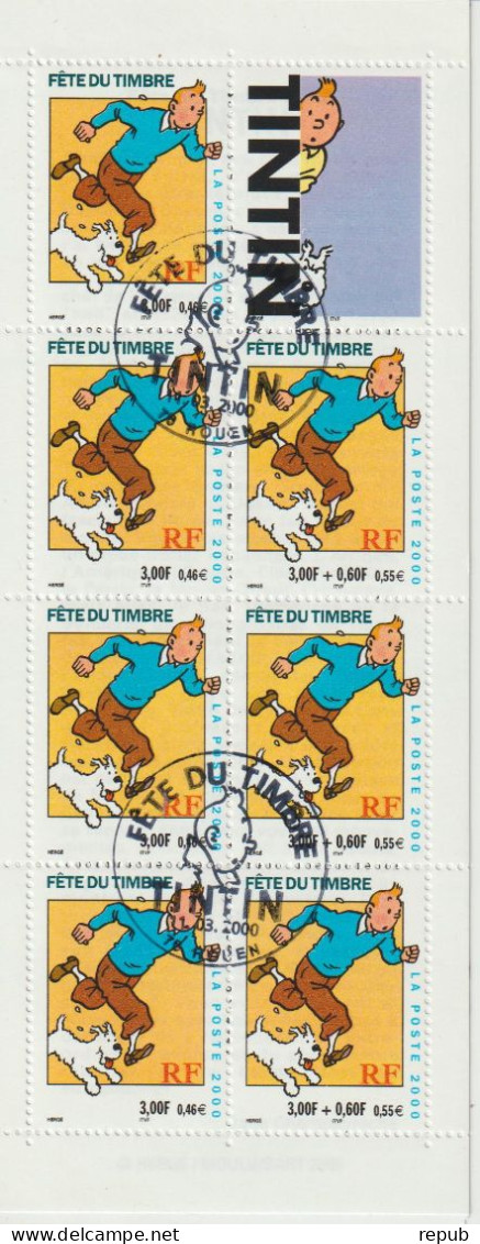 France 2000 Carnet Tintin BC 3305 Oblit - Journée Du Timbre