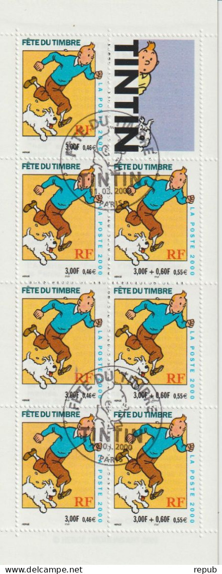 France 2000 Carnet Tintin BC 3305 Oblit - Journée Du Timbre