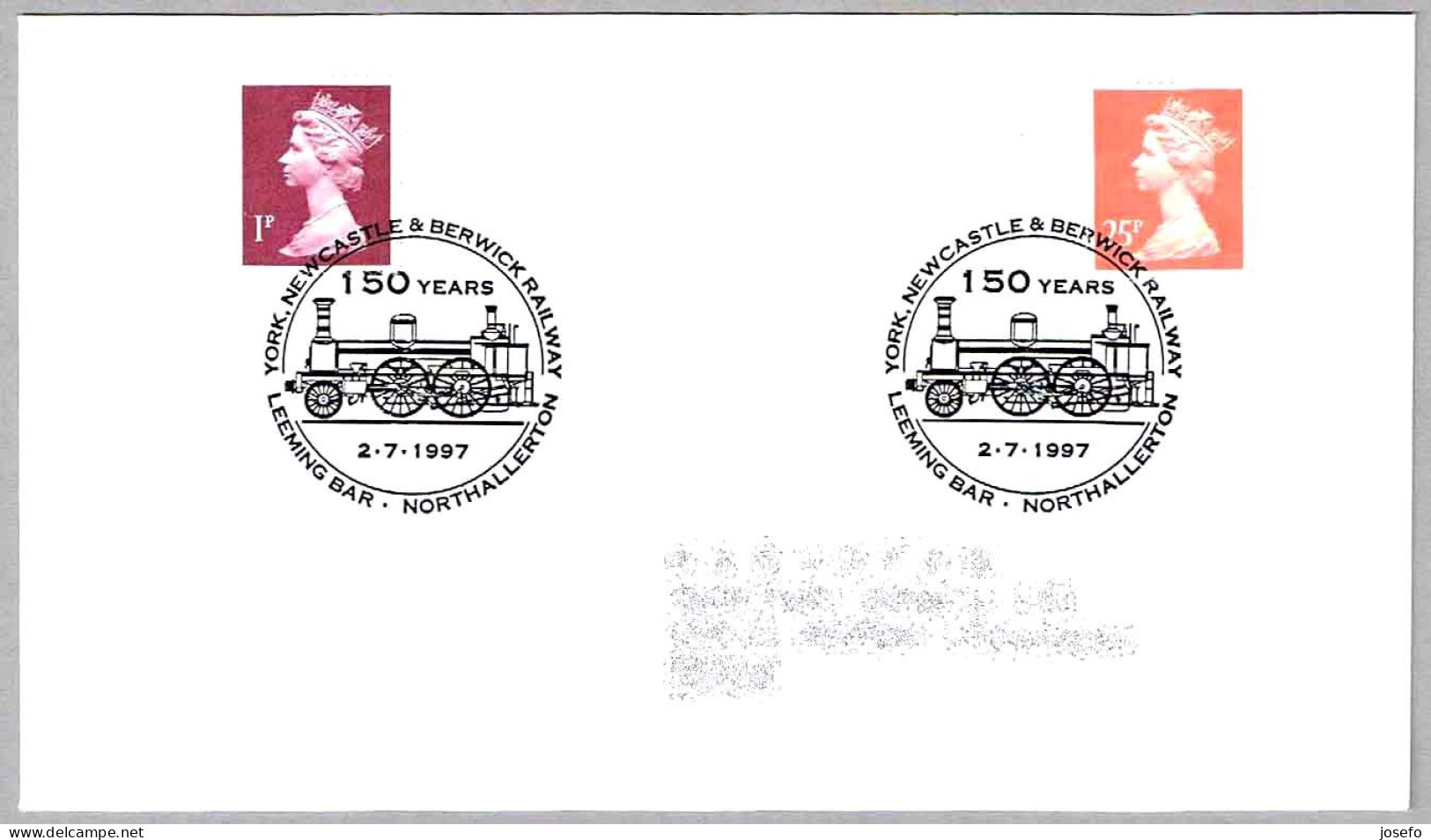150 Years YORK, NEWCASTLE & BERWICK RAILWAY - Ferrocarril. Leeming Bar, Northallerton, 1997 - Trenes