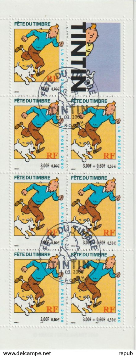 France 2000 Carnet Tintin BC 3305 Oblit - Dag Van De Postzegel