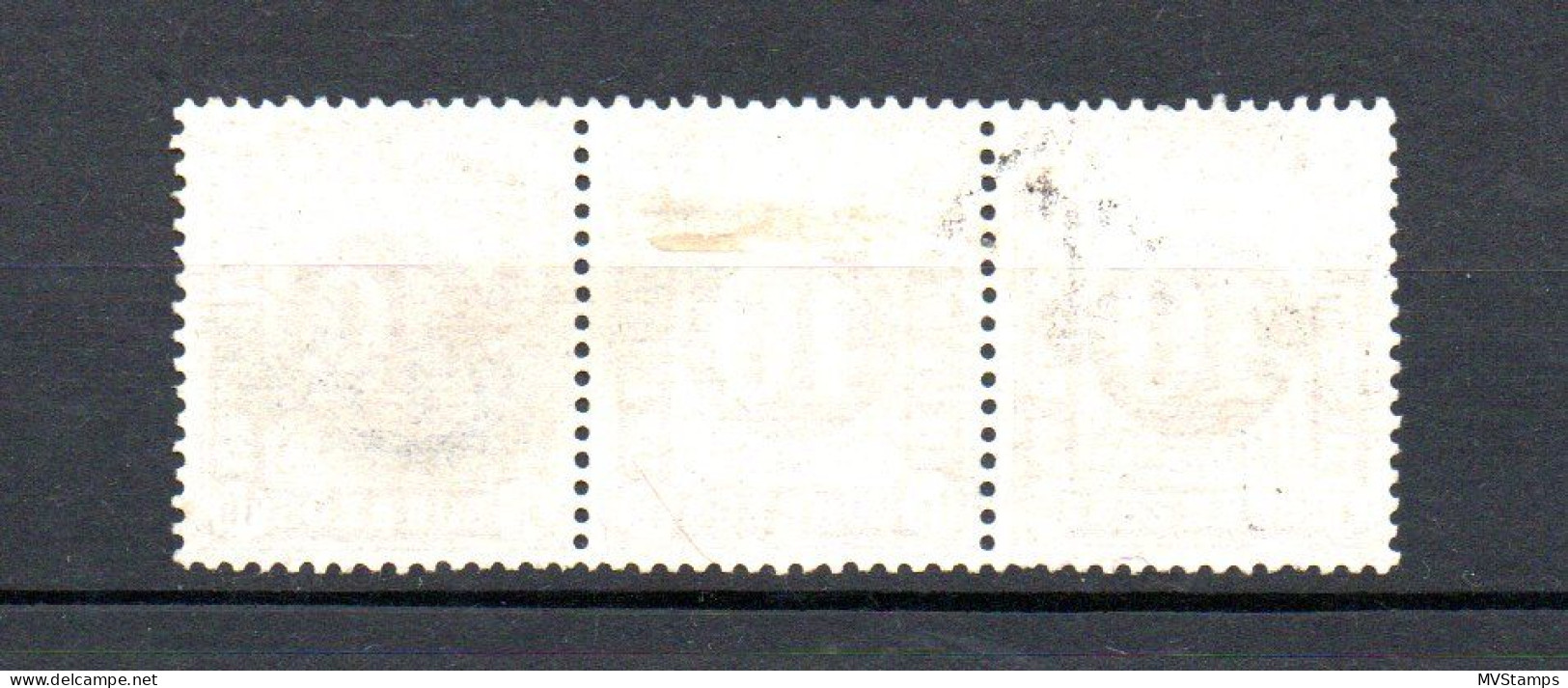 Spain 1867 Old Paper-stamps In Strip Of Three (Michel 87) Nice Used - Usati