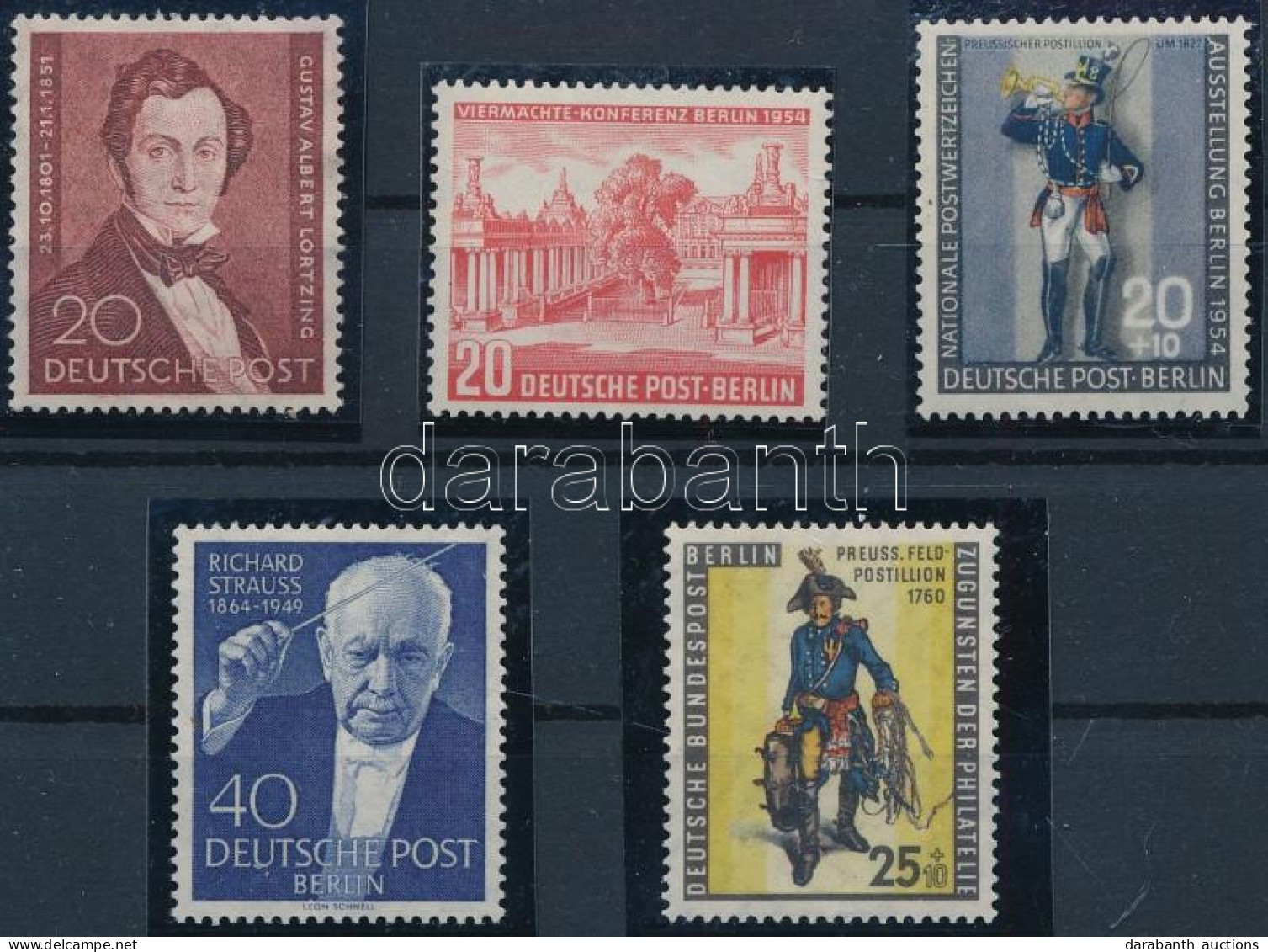 ** Németország - Berlin 1951-1955 Mi 74, 116, 120, 124, 131 (Mi EUR 107.-) - Other & Unclassified