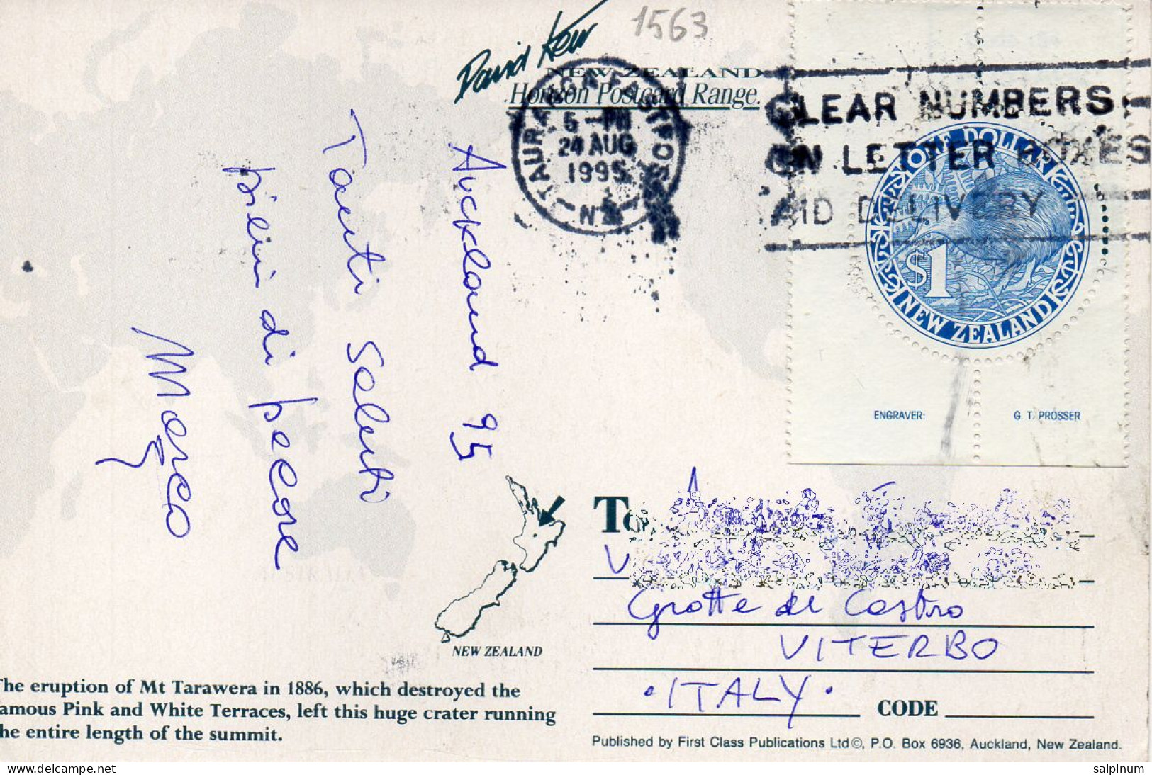Philatelic Postcard With Stamps Sent From NEW ZELAND To ITALY - Covers & Documents