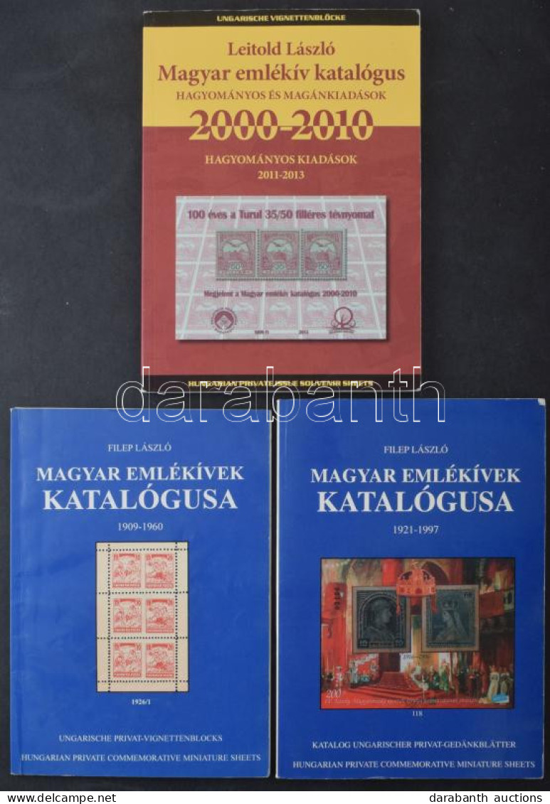 Filep László: Magyar Emlékívek Katalógusa 1909-1906 és 1913-2000 + Leitold László: Magyar Emlékív Katalógus 2000-2010 (2 - Andere & Zonder Classificatie