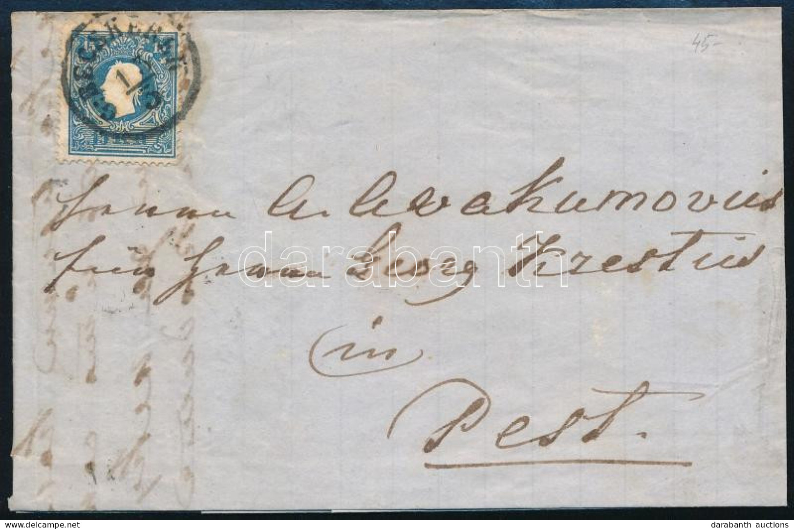 1861 15kr Levélen "G:BECSKEREK" - Pest - Other & Unclassified