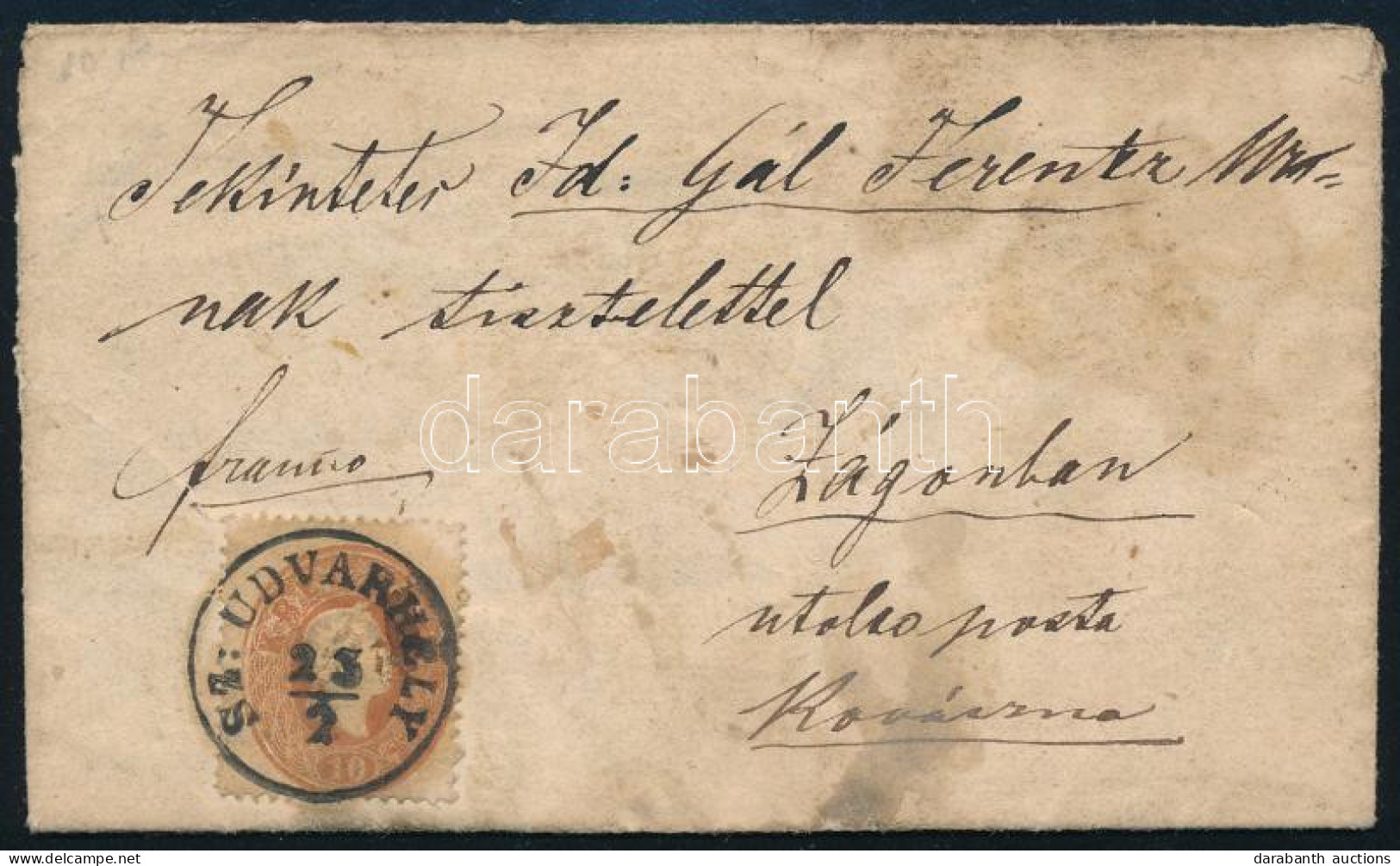 1862 Teljes Levél Tartalommal 10kr Bérmentesítéssel "SZ: UDVARHELY" - "KOVÁSZNA" (szakadt / Torn) - Autres & Non Classés