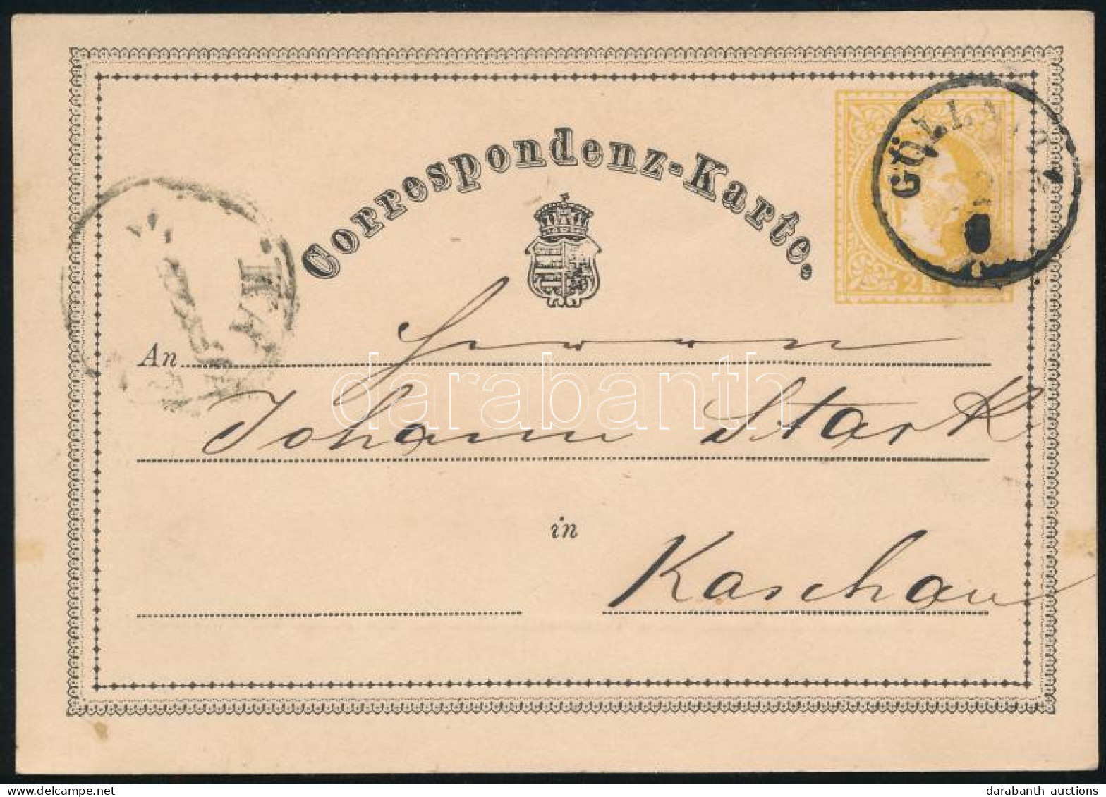 1870 2kr Díjjegyes Levelezőlap / PS-card "GÖLLNITZ" - Otros & Sin Clasificación