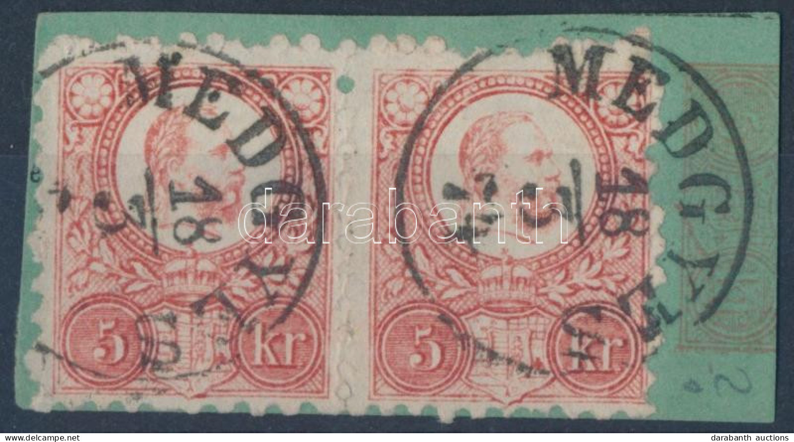 1871 Réznyomat 2x5kr Kivágáson "MEDGYES" Bélyegzéssel - Sonstige & Ohne Zuordnung