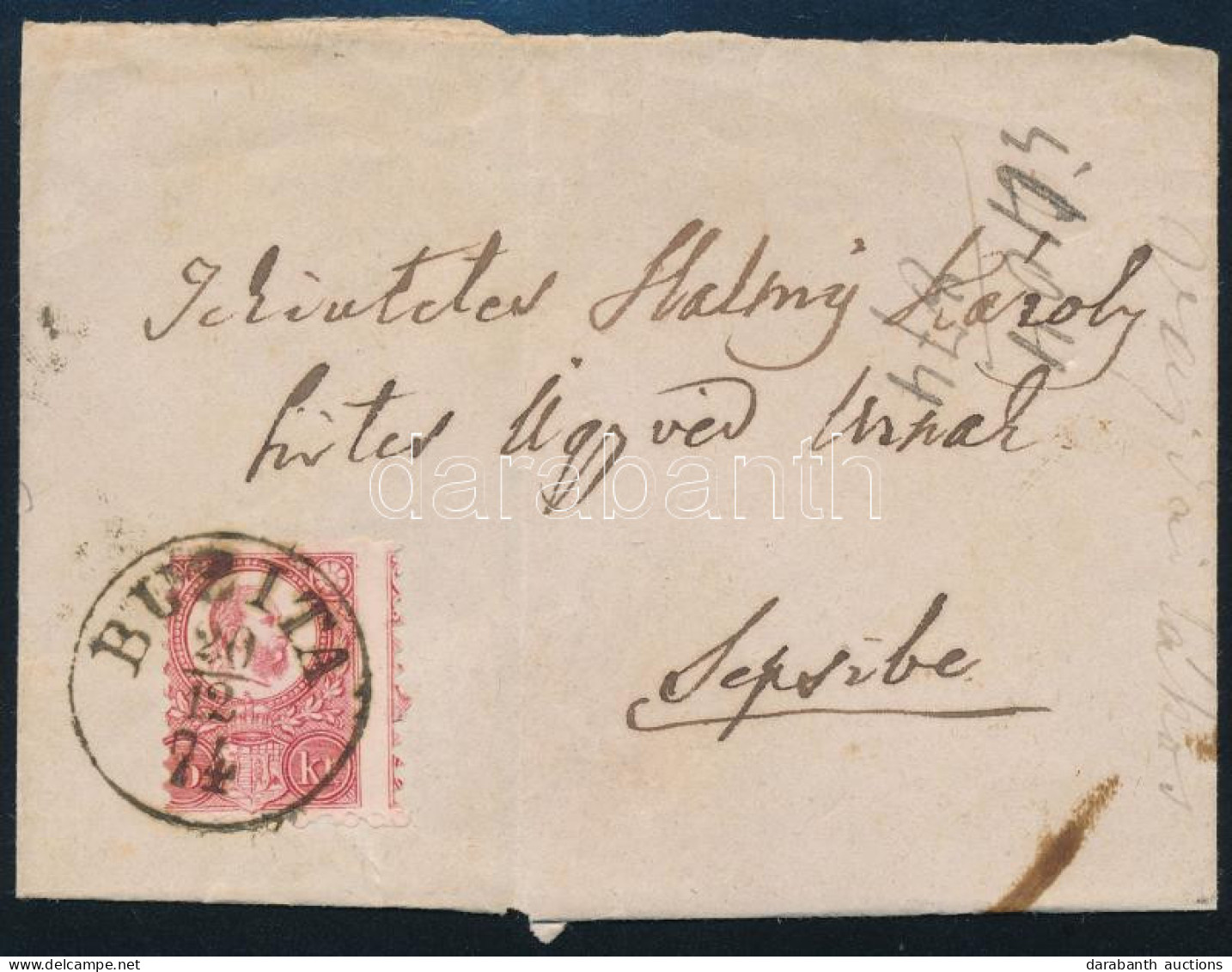 1874 5kr Látványosan Elfogazva, Levélen / With Shifted Perforation, On Cover "BUZITA" - Sepsi - Autres & Non Classés