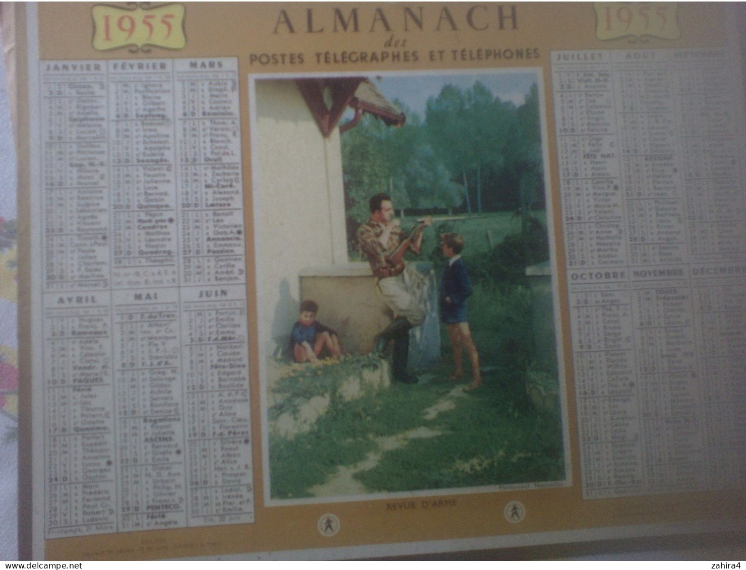 Almanach P.T.T Haute- 1955 Garonne Carton Chasse  + 2 Pages Déchirées - Grand Format : 1941-60