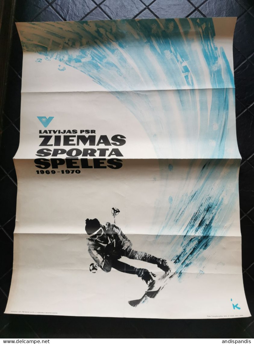 Soviet Sport Propaganda Poster  " V Latvia Winter Games 1969 - 1970" /  USSR - Posters