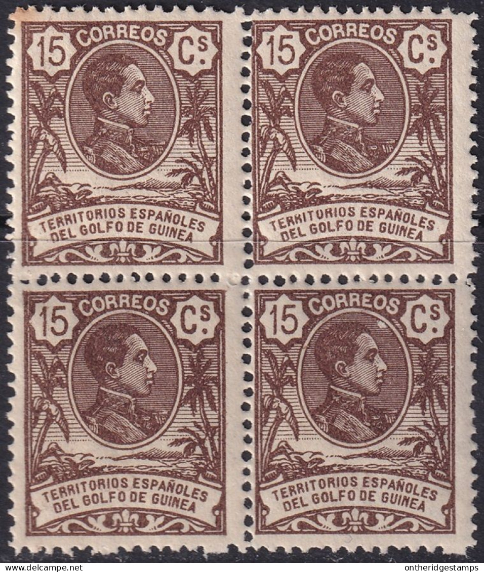 Spanish Guinea 1909 Sc 89 Ed 63 Block MNH** Couple Creases - Guinea Spagnola