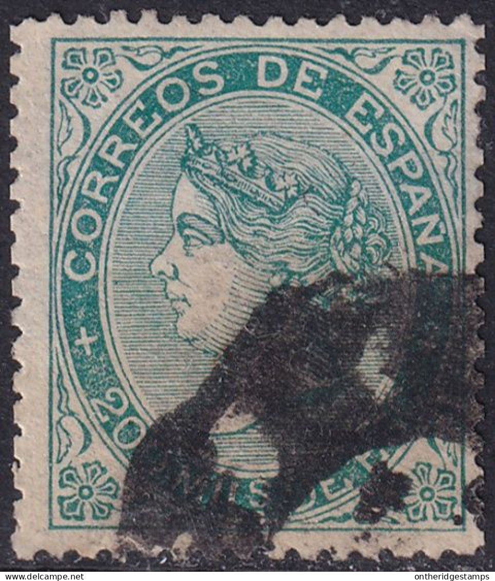 Spain 1868 Sc 101 España Ed 100 Used Heavy Cartwheel (rueda) Cancel - Usados