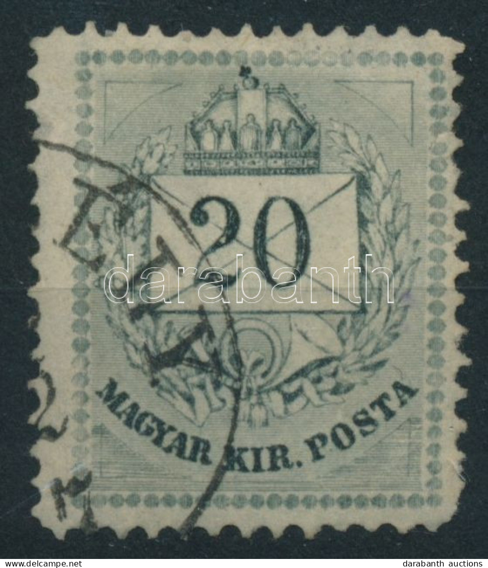 O 1874 Színesszámú 20kr 13-as Fogazással, Alul Ernyős Javítással, Felül Hiányos Gyöngysor (hiányzó Sarok / Missing Corne - Other & Unclassified