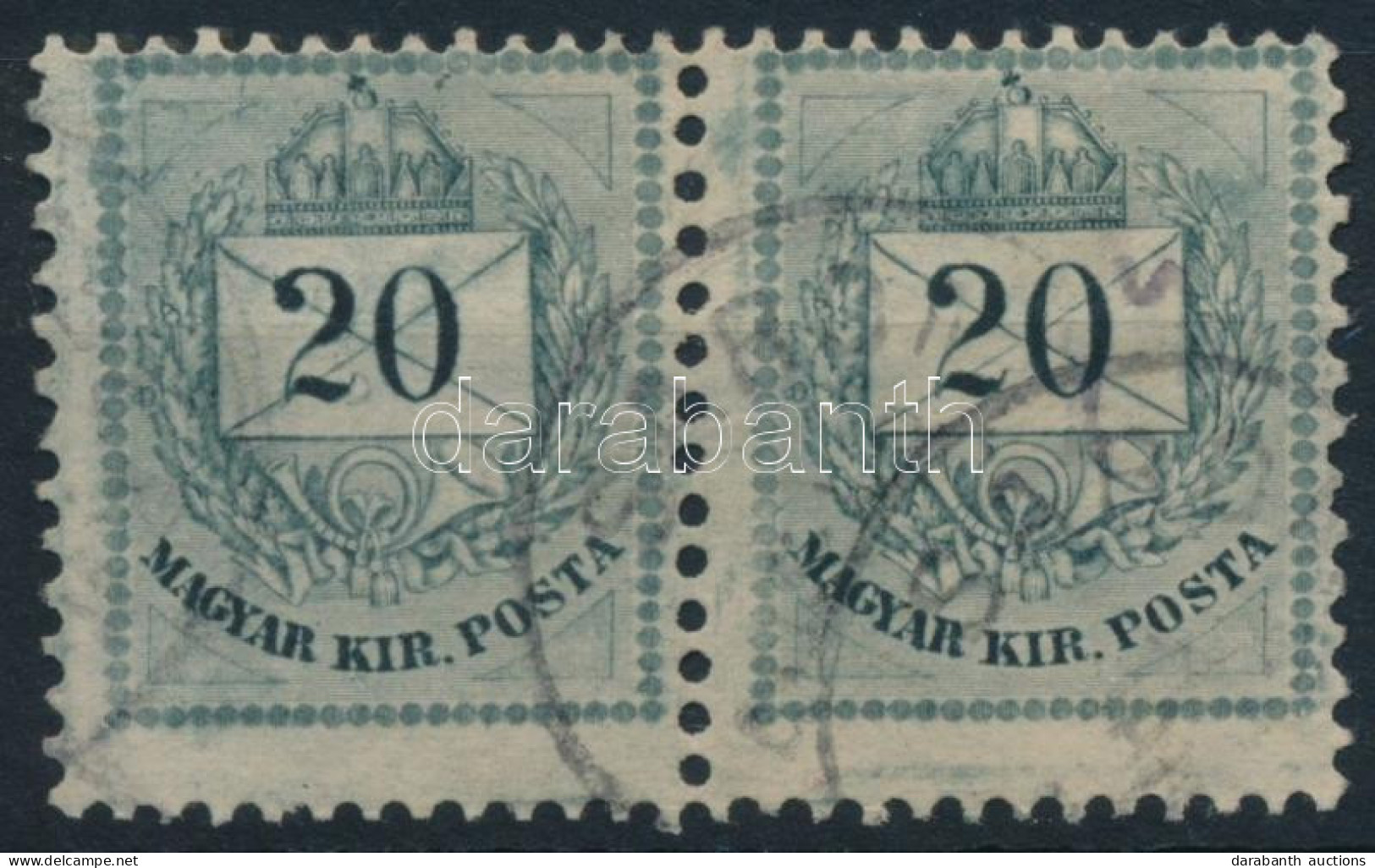 O 1881 Színesszámú 20kr Pár 12 : 11 1/2 Fogazással, Karcok, Lemezjavítások - Other & Unclassified