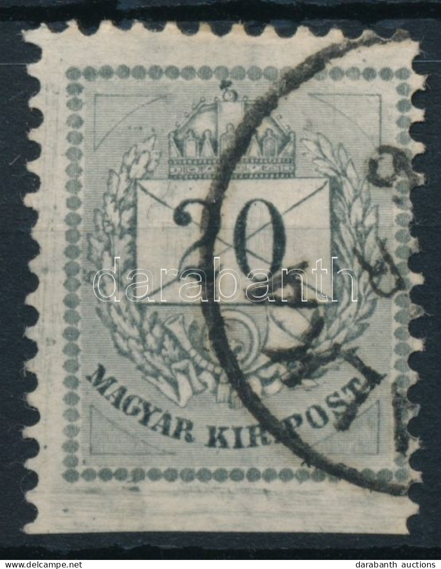 O 1881 Színesszámú 20kr 11 1/2 Fogazással, Alul Fogazatlan, Karcok, Lemezjavítások - Sonstige & Ohne Zuordnung