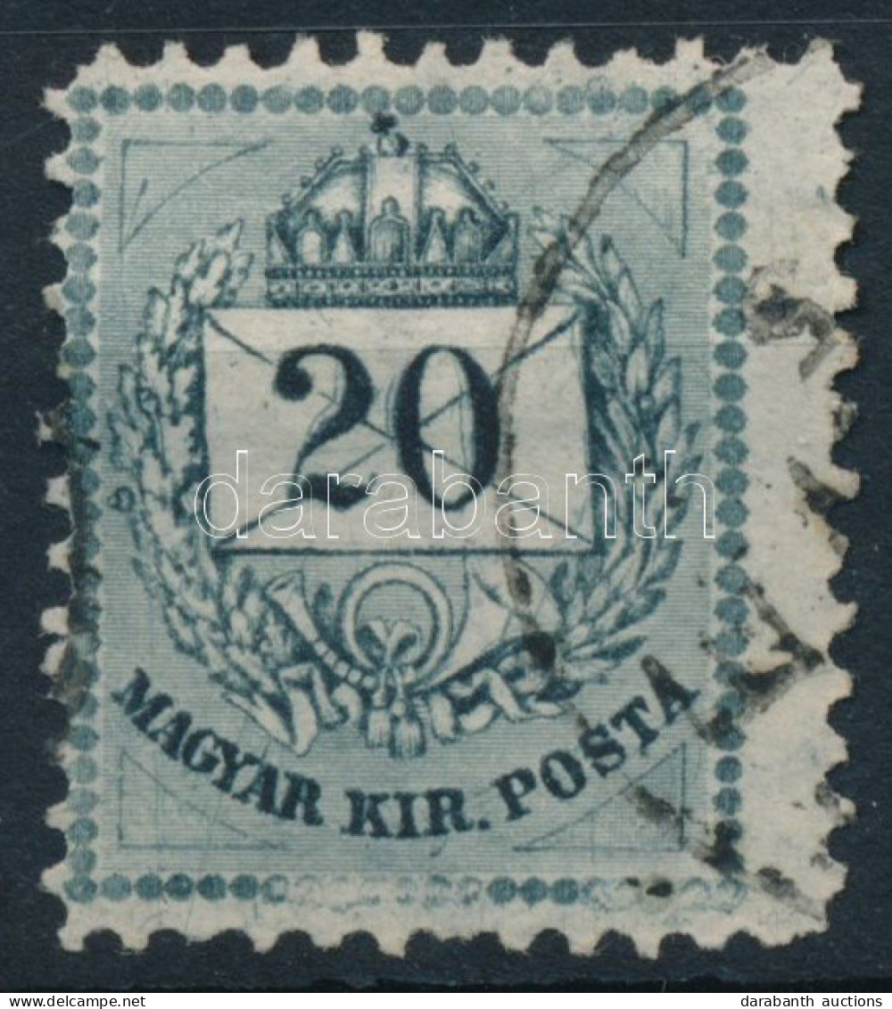 O 1881 Színesszámú 20kr 11 1/2 Fogazással, Lemezjavítások, Alul Hiányos Gyöngysor - Other & Unclassified