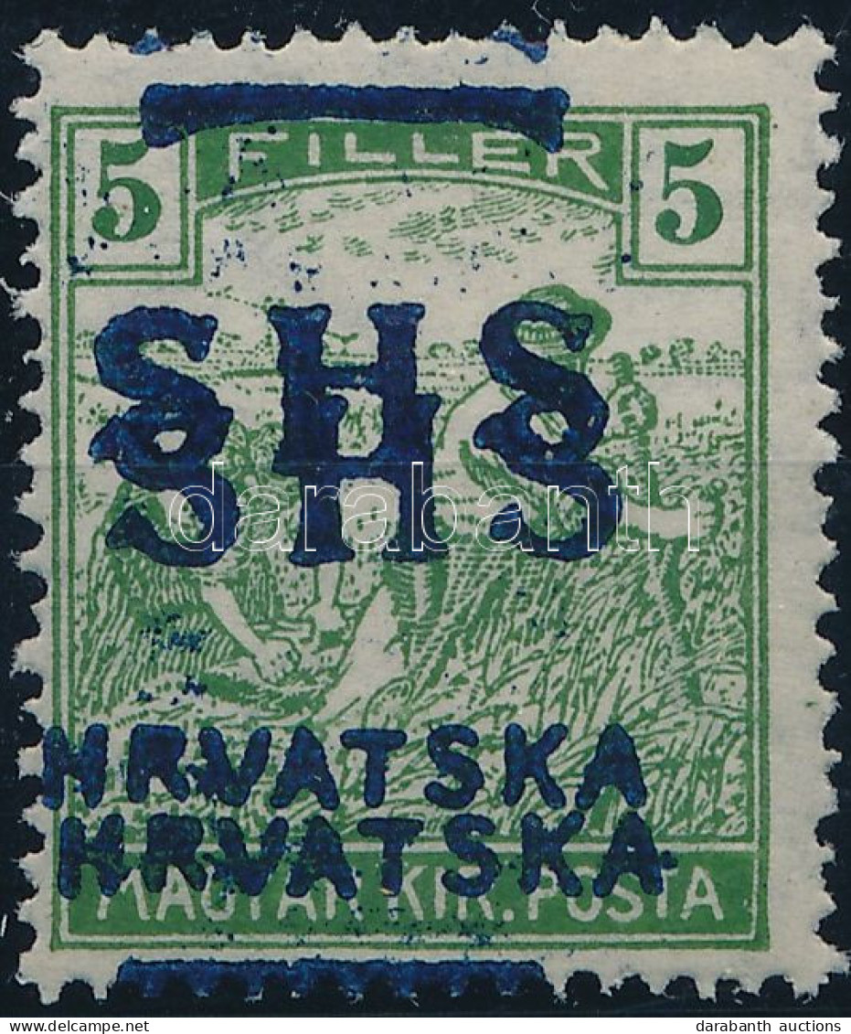 ** SHS 1918 Arató 5f Kettős Felülnyomással. Signed: Bodor. Certificate: Zrinjscak - Autres & Non Classés